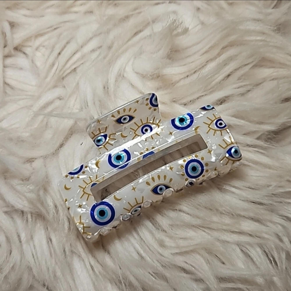 Evil Eye Celestial Hair Claw Clip - Golden Glow Energy